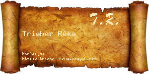 Trieber Réka névjegykártya